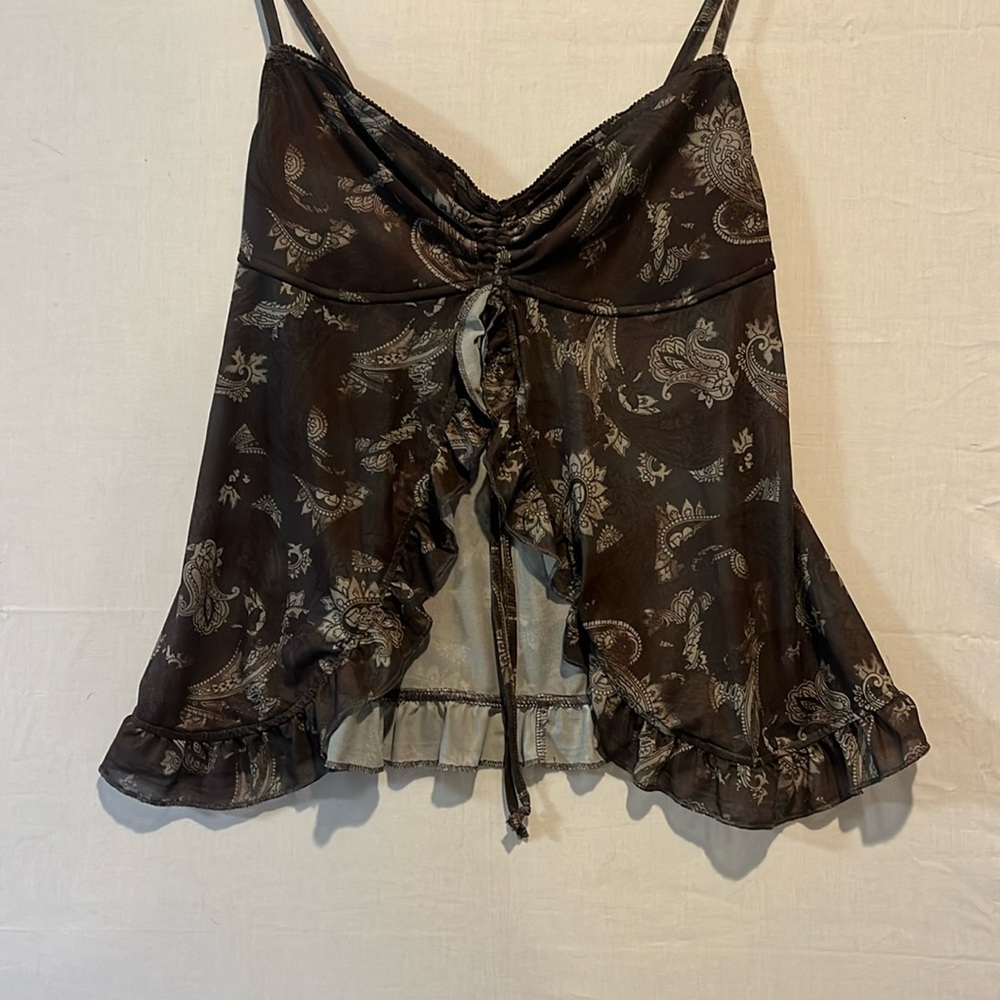 Motel Rocks brown paisley butterfly top